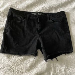 Mossimo Black Cut Off Jean Shorts Skinny Fit 16R